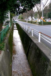 丸山児童公園横を流れる「かな川」